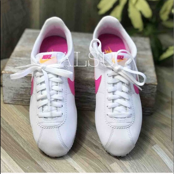 Nike Classic Cortez Leather White Laser Fuchsia W - Picture 5 of 8